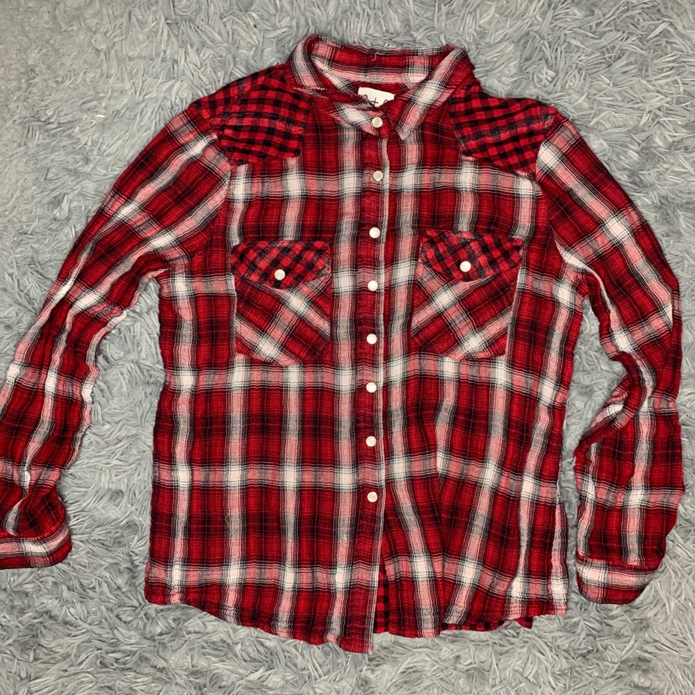 Plaid button down shirt